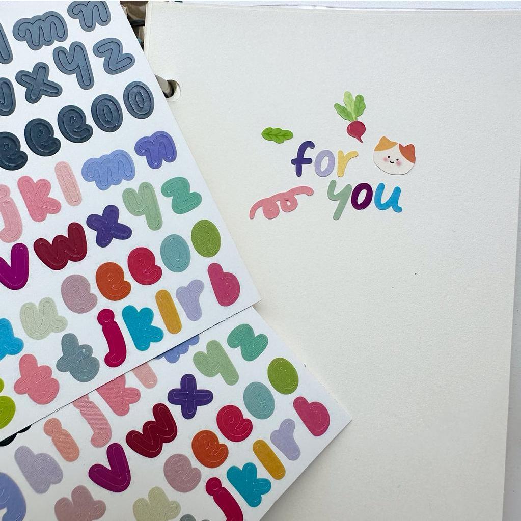 Sticker alphabet/ stiker huruf dekorasi jurnal/ stiker jurnal