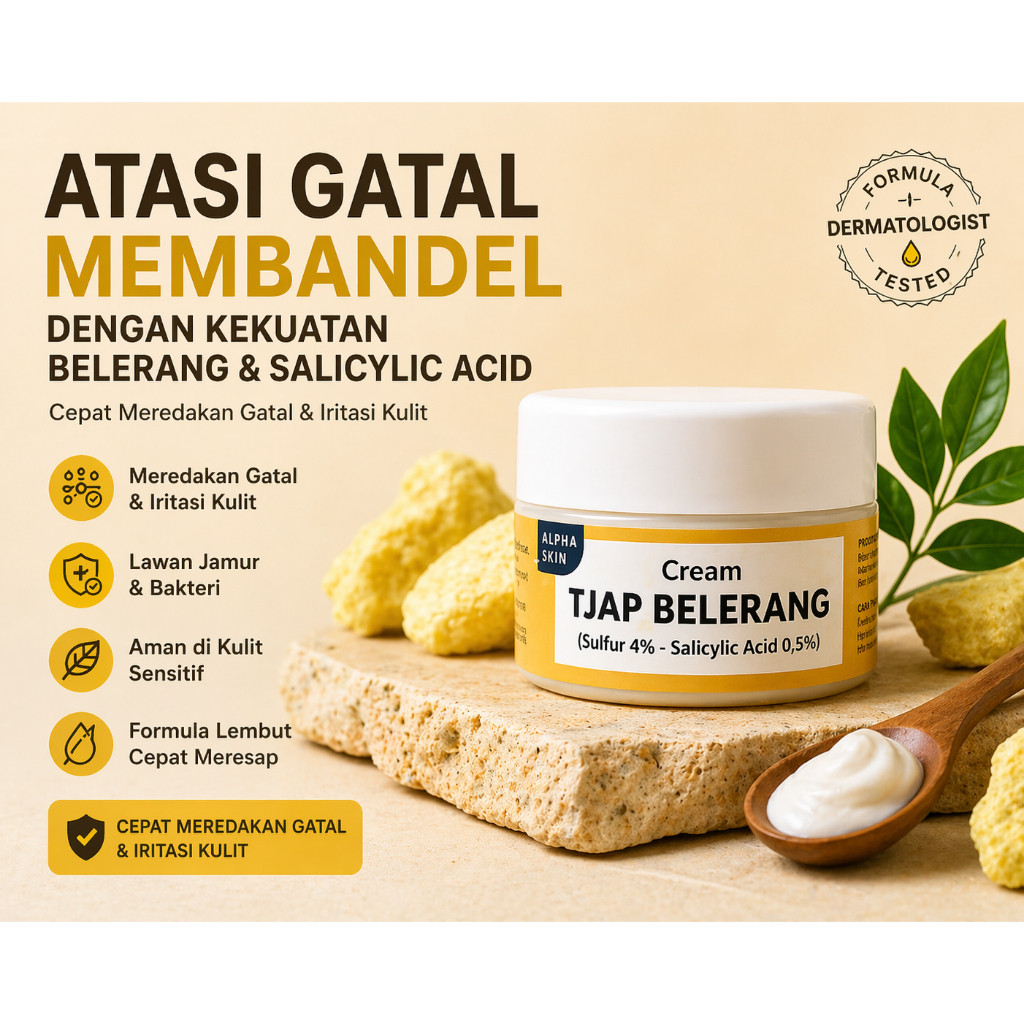 Salep Gatal Tjap Belerang Penghilang Gatal & Iritasi Kulit Untuk Jamur & Ruam