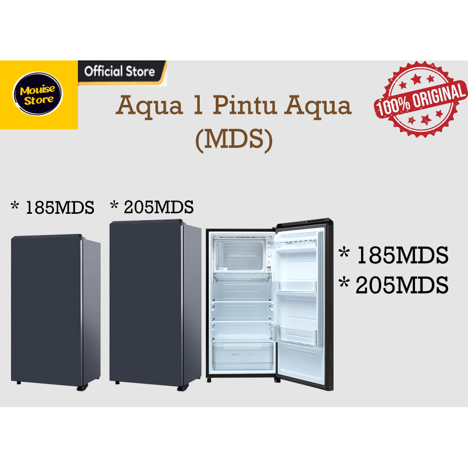 Kulkas Aqua 1 Pintu 185MDS / 205MDS / 225MDS Kulkas 1 Pintu Aqua Kulkas Satu Pintu