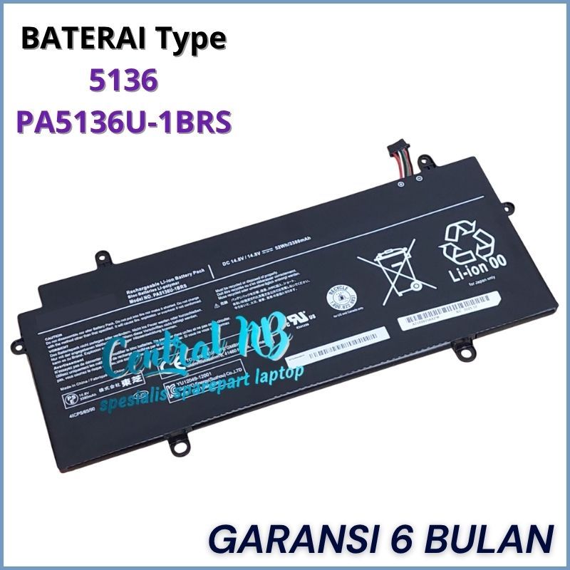 Baterai Laptop For Toshiba Portege Z30 Series Model 5136 PA5136 PA5136U-1BRS -CNB