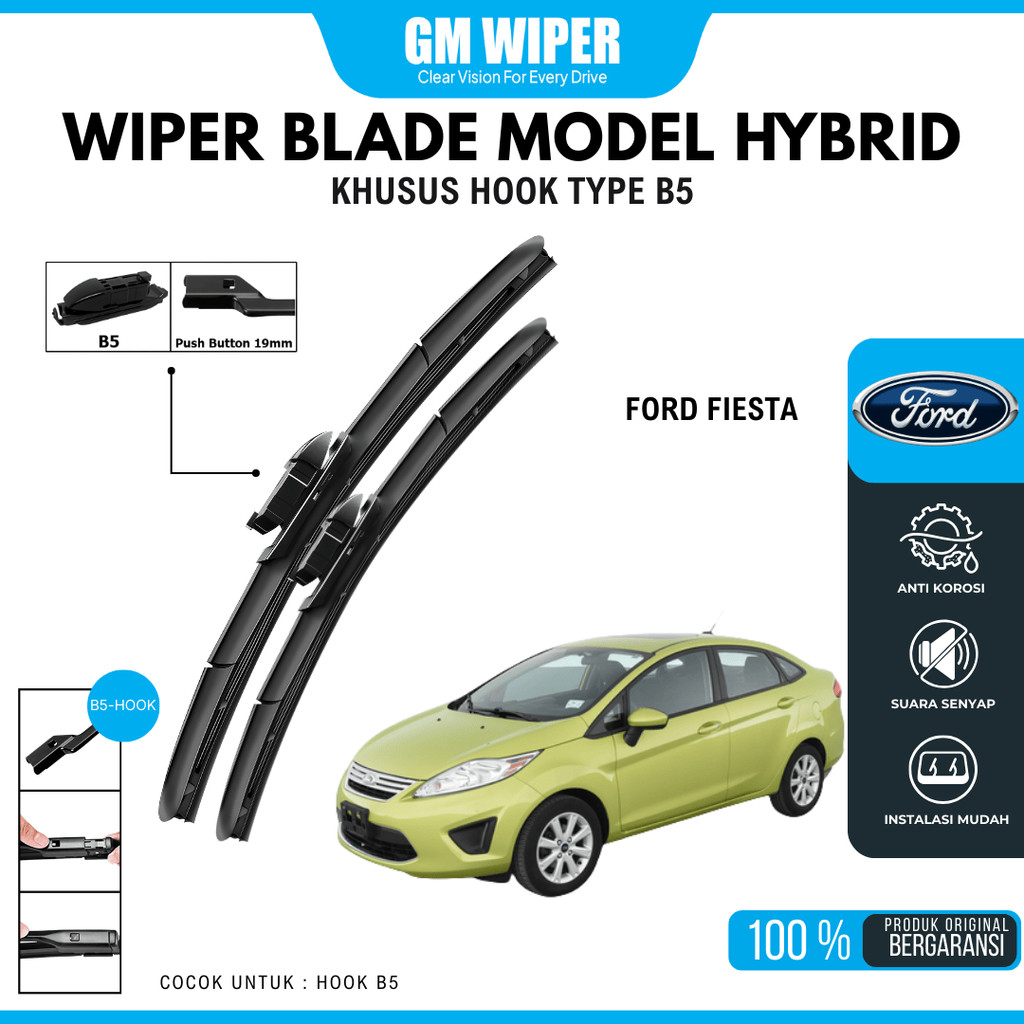 Wiper Ford Fiesta Hybrid Kaca Depan Mobil