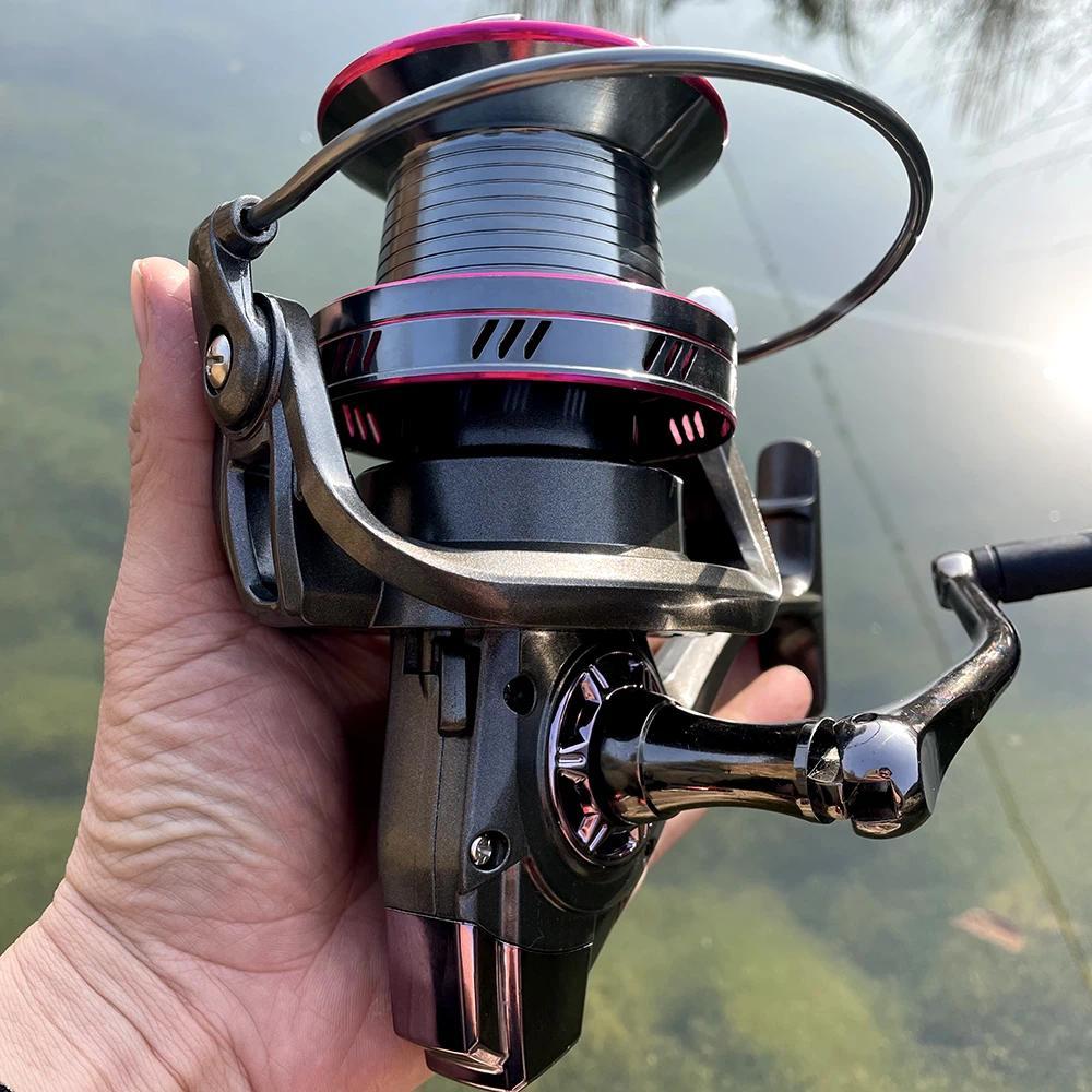GHOTDA Spinning Fishing Reel with Large Spool Strong Body Saltwater Spinning Fishing Reel YO 9000 10