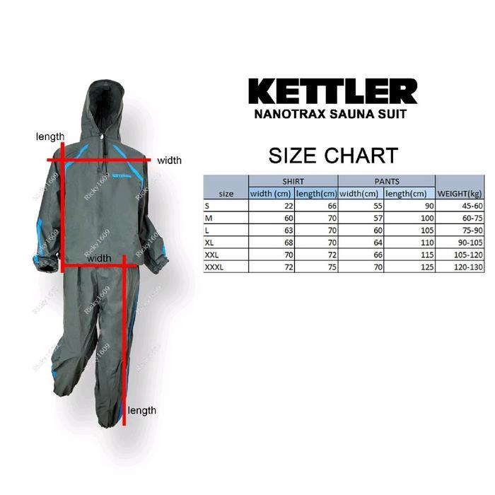 BAJU SAUNA KETTLER/SAUNA SUIT KETTLER NANOTRAX EXCEECISE SUIT ORIGINAL - XXXL