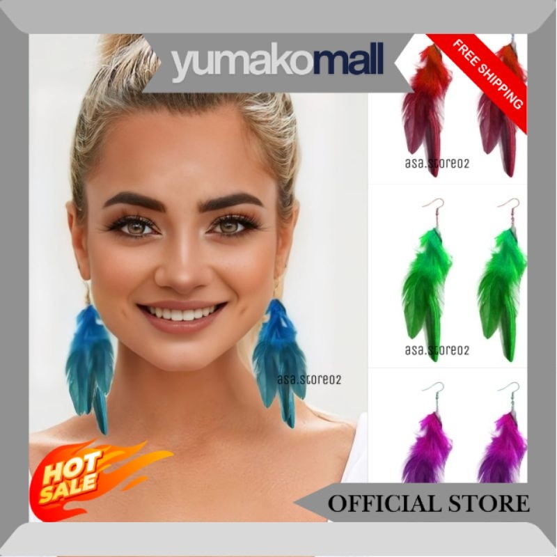 Anting Bulu Angsa/Anting Tusuk/Aksesoris Fashion JM