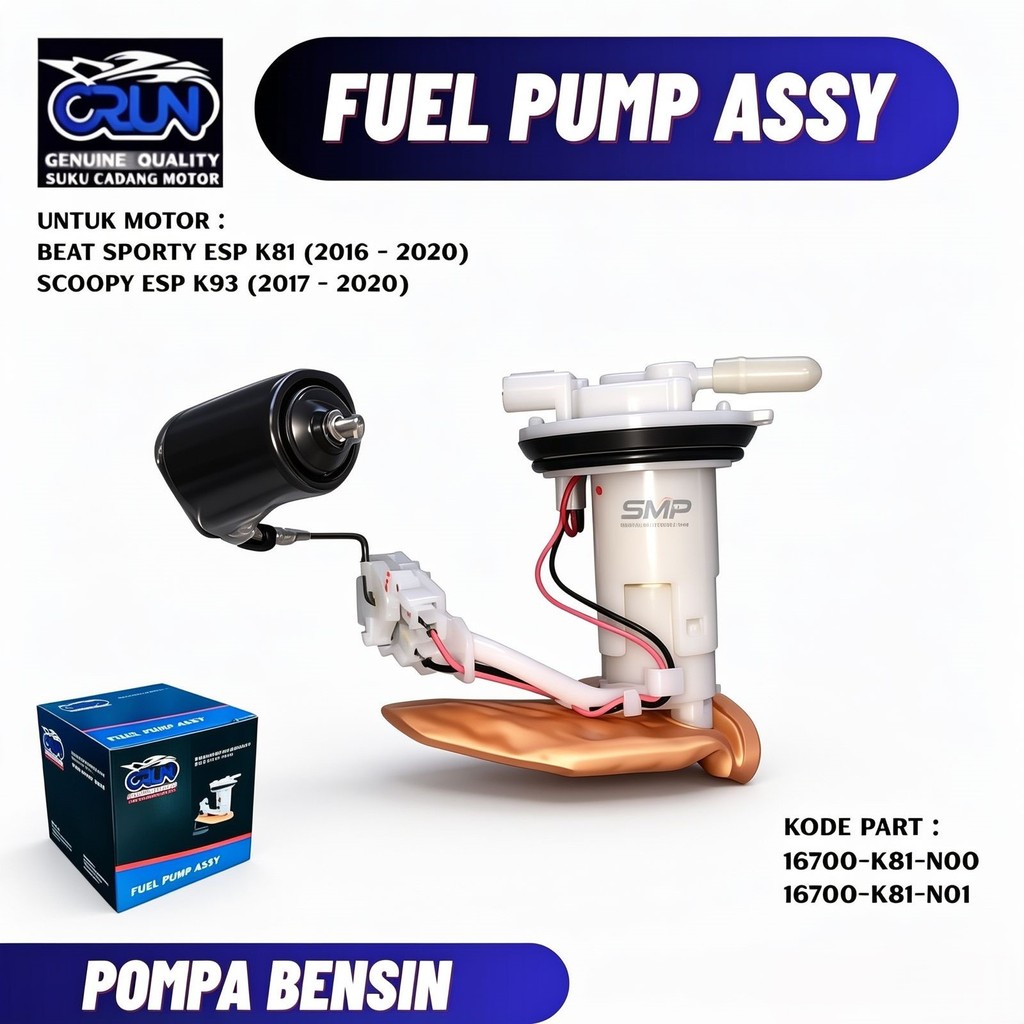 16700-K81-N00 CRUN Fuel Pump Assy Honda Beat Sporty ESP K81 Scoopy ESP K93 16700-K81-N01