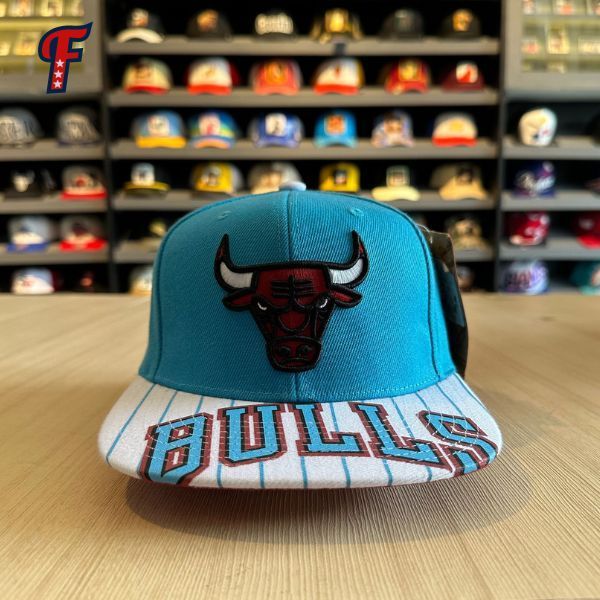 Topi Mitchell And Ness NBA Chicago Bulls City Blue Basketball Snapback Hat Original