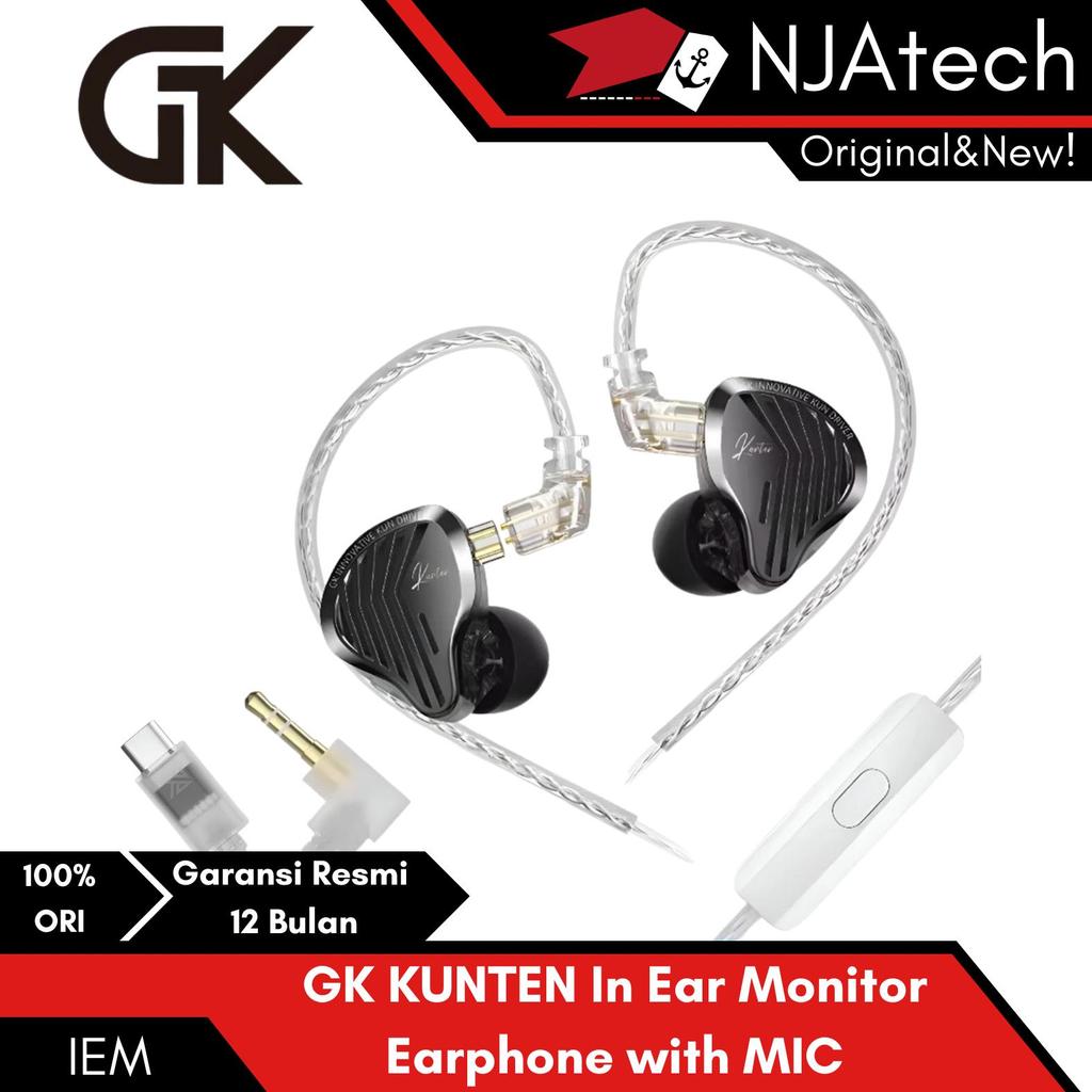 GK-KUNTEN GK KUNTEN Earphone Ultra Wide Frequency Dynamic Driver HiFi IEM Earphone with MIC