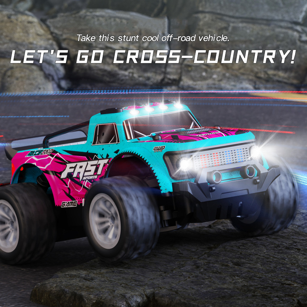 Mobil Remote Control Balap Offroad KF23 Skala 1:20 2WD 2 Baterai Cas 2.4GHz Anti Gangguan Lampu LED 