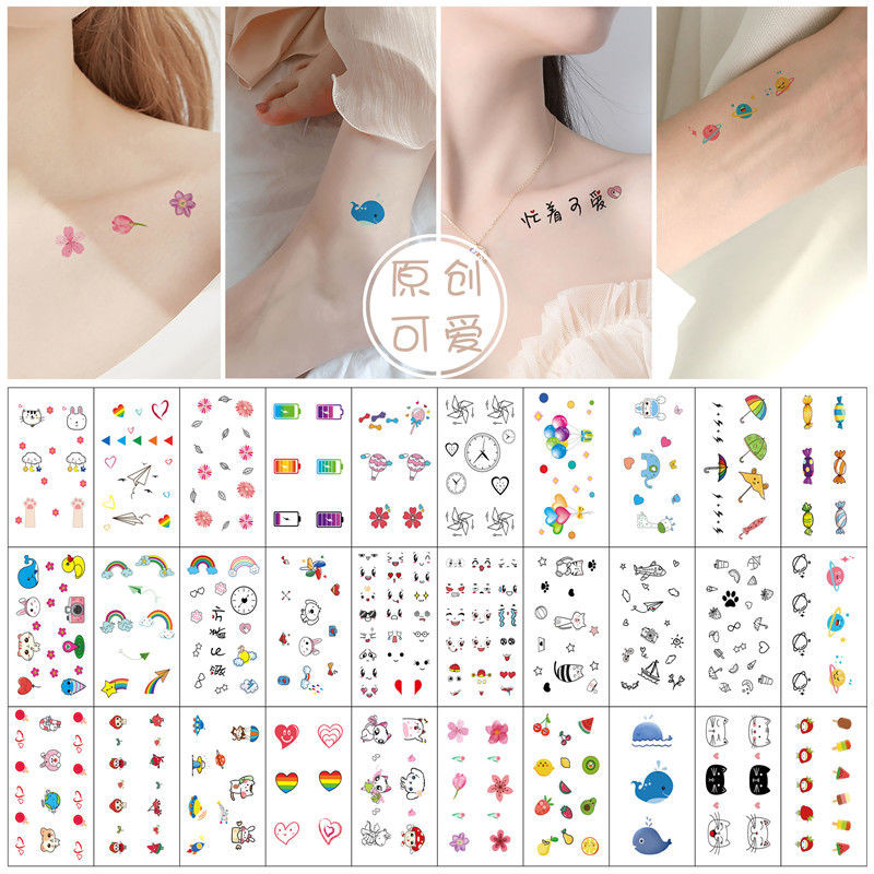 30 LEMBAR Stiker Tato HALAL anak berwarna KODE SY - Tatto Temporer kartun motif kecil, Tato temporar