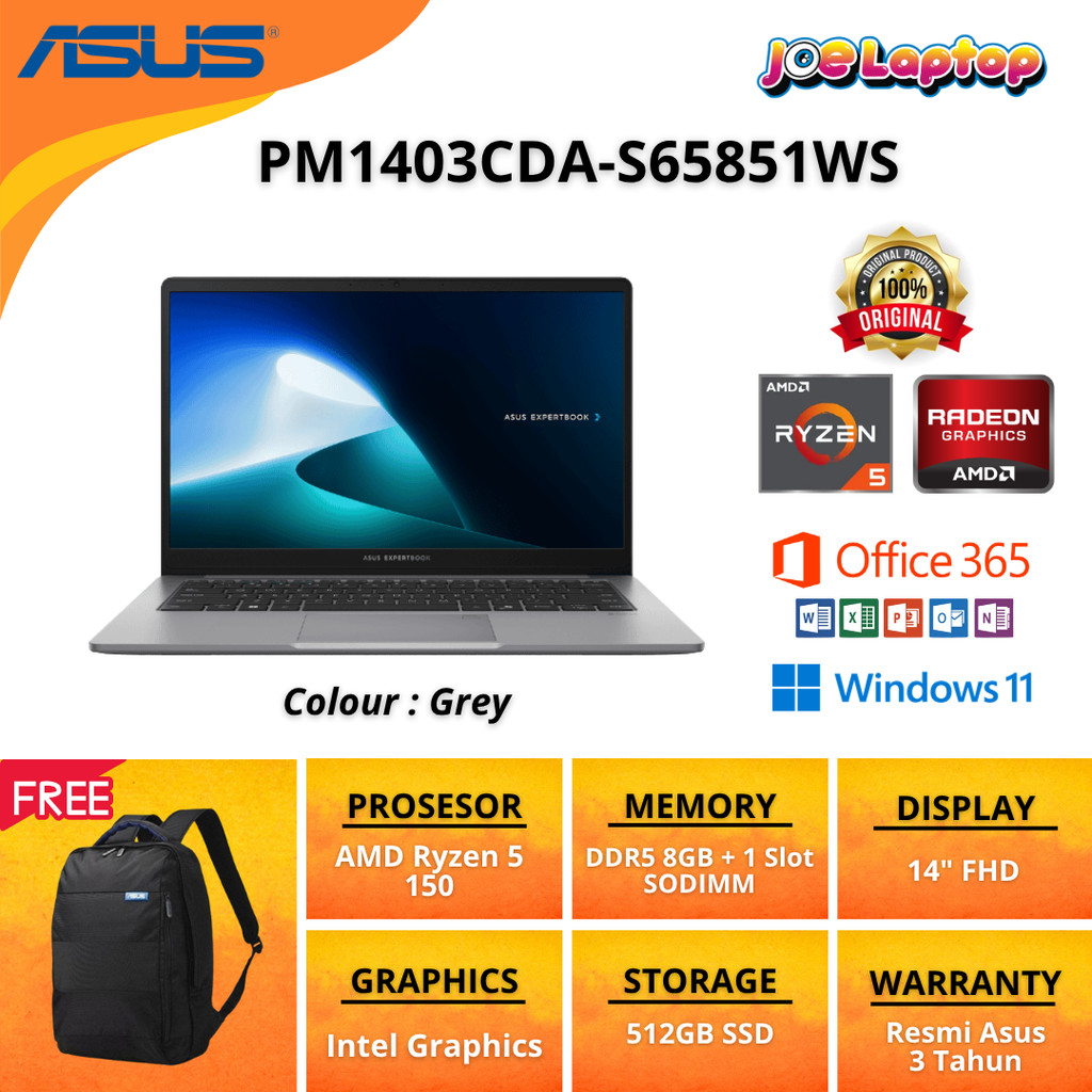 Asus Expertbook PM1403CDA-S65851WS Grey Ryzen 5 150 Win11 OHS
