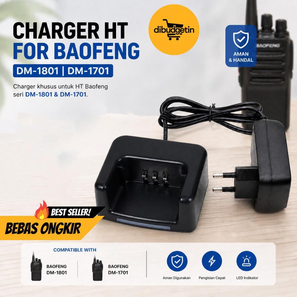 Charger Baterai HT Walkie Talkie for Baofeng DM-1801 DM-1701 - Baofeng DM-8