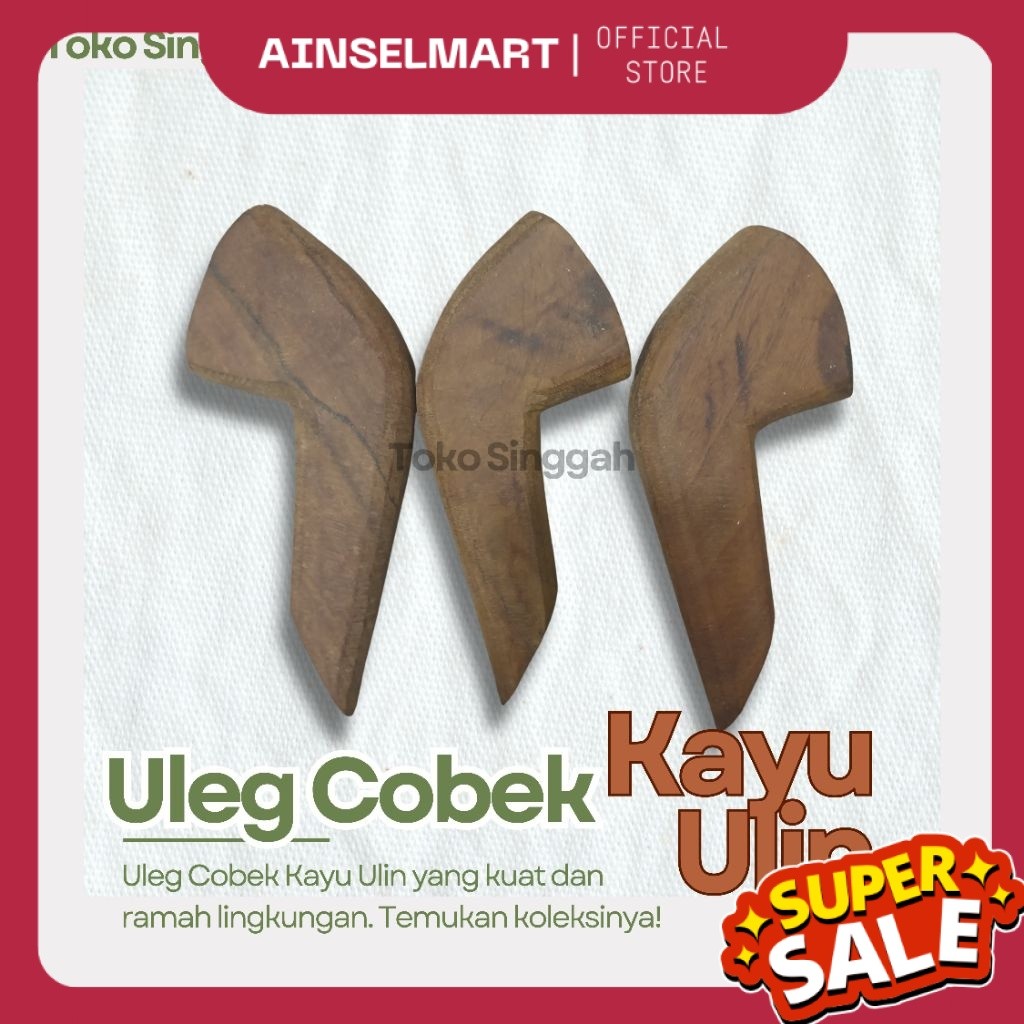 Uleg Cobek Kayu Ulin Asli Kalimantan dan Kayu Nangka – Diameter 17 cm | Ulek Tahan Lama Kokoh & Rama