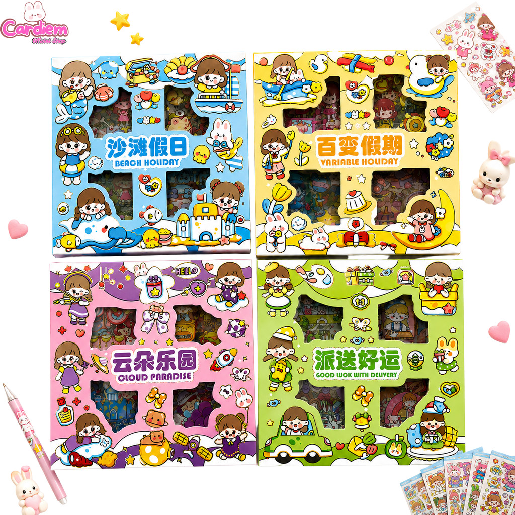 Sticker Momo Isi 100 Lembar Stiker momo 4 Warna 4 Warna Waterproof Karakter Kartun