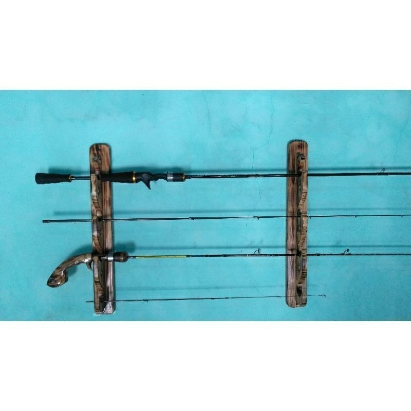 RAK JORAN DINDING...Rak Joran dinding kayu pinus Rak Joran Pancing NR33