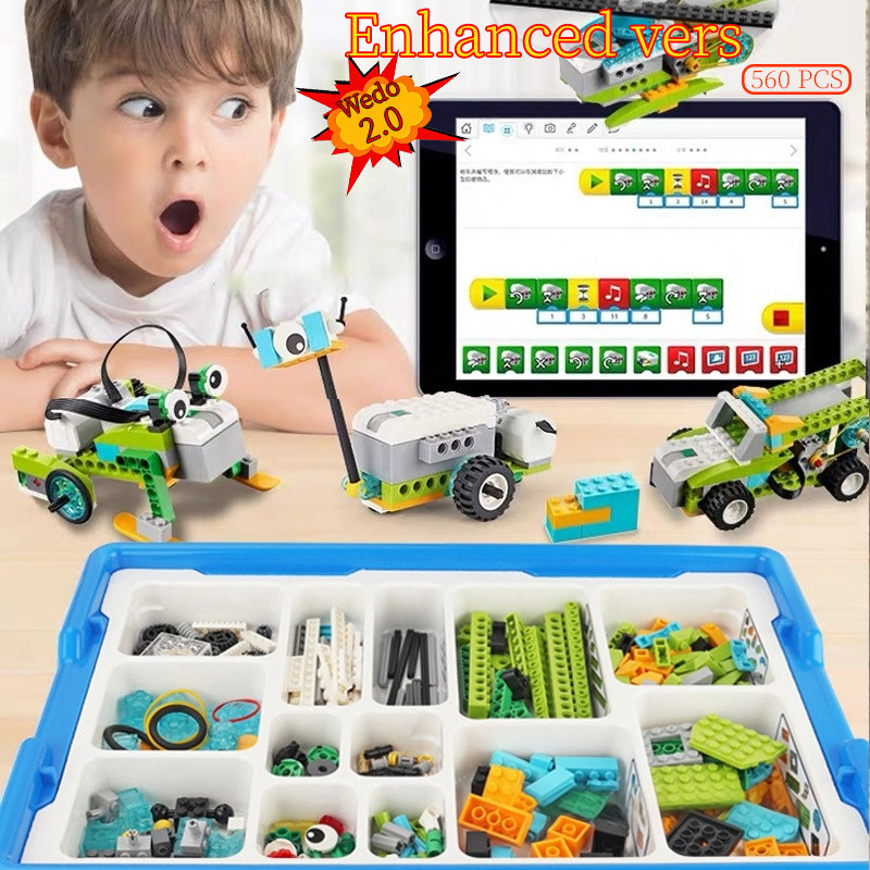[COD] 560PCS WeDo 2.0 Coding Robot Blok Bangunan Mainan Edukasi Anak STEM DIY Bluetooth Motor Sensor