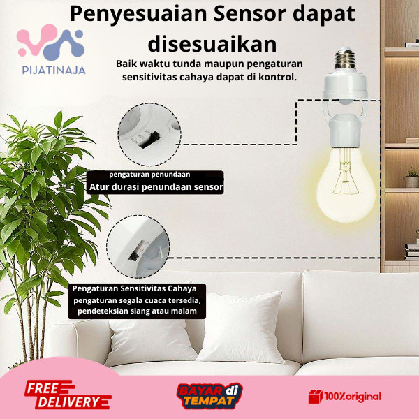 [PJ] Fitting Lampu Sensor Gerak Otomatis E27 Fitting Lampu Smart Sensor Gerak Infrared