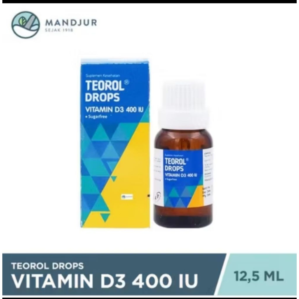 Teorol Drops 12,5ml Vitamin D3 Teorol Drops Vitamin D3 400 IU Suplemen Vitamin D