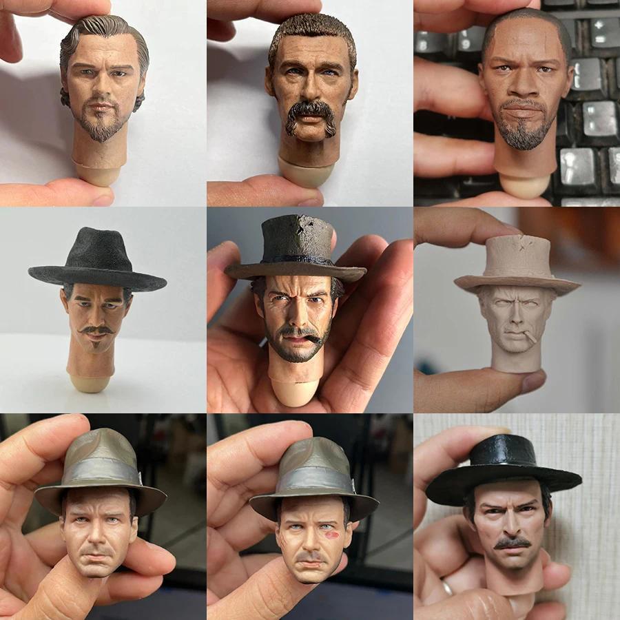 1/6 West Cowboy Eastwood Lee Van Cleef John Price Head Sculpt Carving Model Fit 12'' Male Soldier Ac