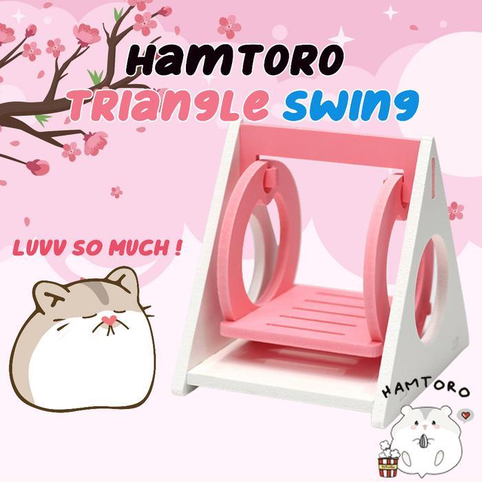 Hamtoro Rainbow Triangle Swing Mainan Ayunan Hamster - Triangle Hijau