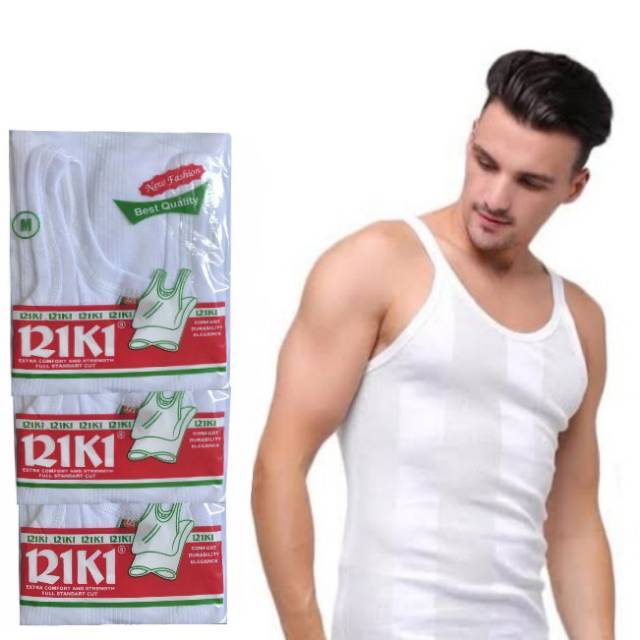 Kaos dalam pria 3 PCS Singlet  Kaos singlet Pria RIKI