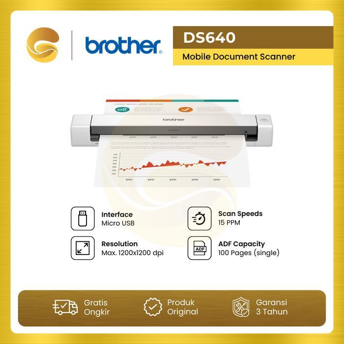 BROTHER Scanner DS640 Portabel Compact Mobile Scanner Brother DS 640