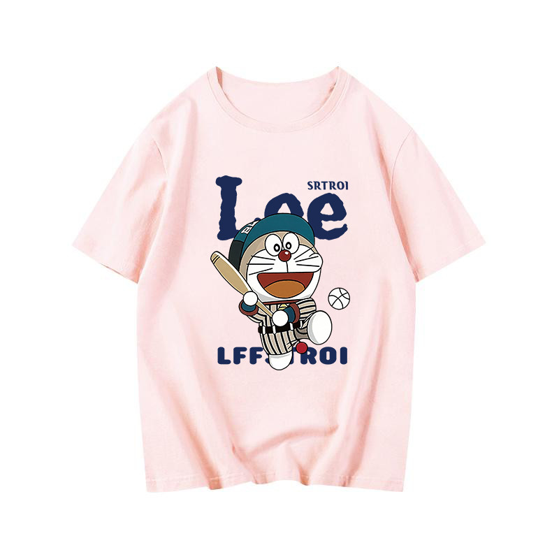 Kaos Wanita Motif Kartun Doraemon | Gaya Korea Modis | Atasan Wanita Longgar Korea | Kaos Wanita Len