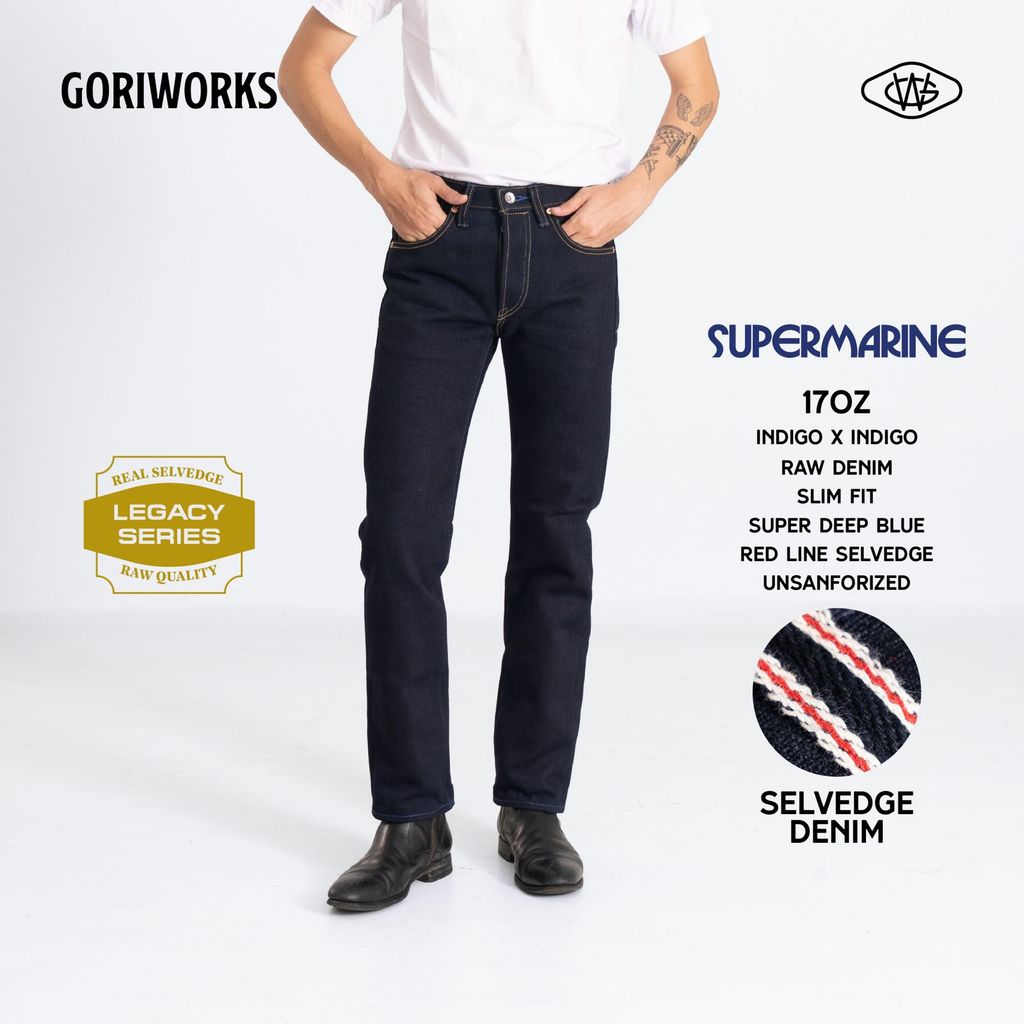 Gori Works – Supermarine 17oz - Selvedge Raw Denim - Slim Fit Cut
