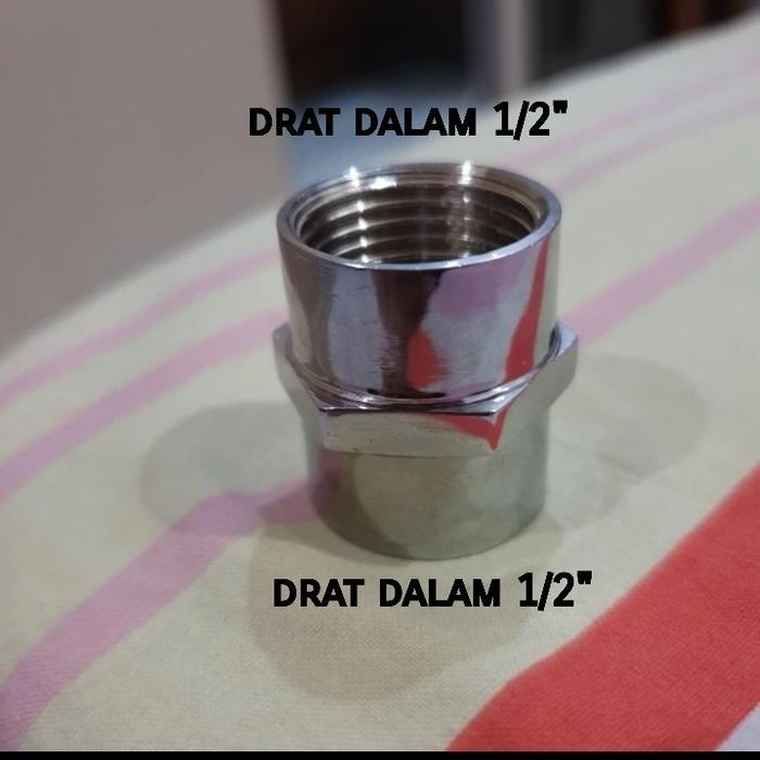 Double drat dalam 1/2 x 1/2 inch neple nepel drat dalam sok drat dalam