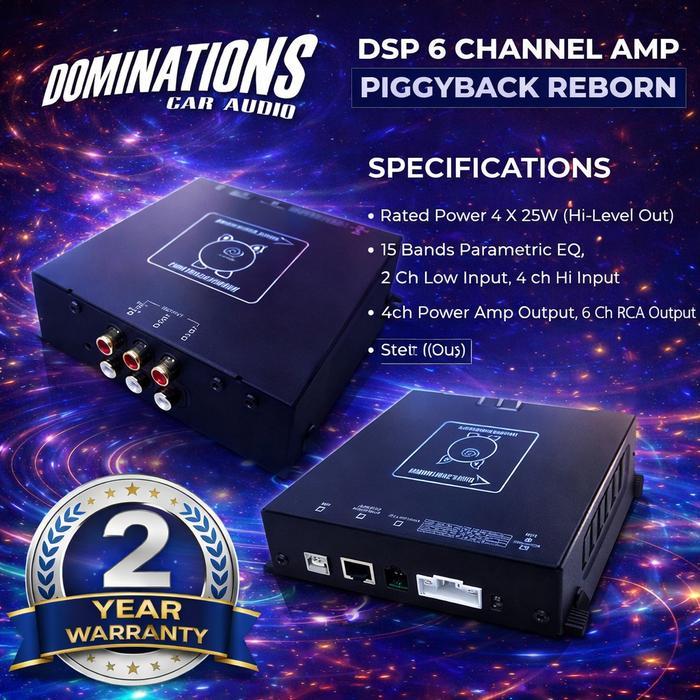 DSP Processor Amplifier 6 Channel Piggyback Reborn Dominations AudioGARANSI RESMI - 100% BARANG ORIG