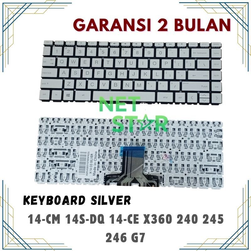 Keyboard Laptop HP 14s-dq0508TU 14s-dq2518TU 14s-dq2622TU Silver -NSTAR