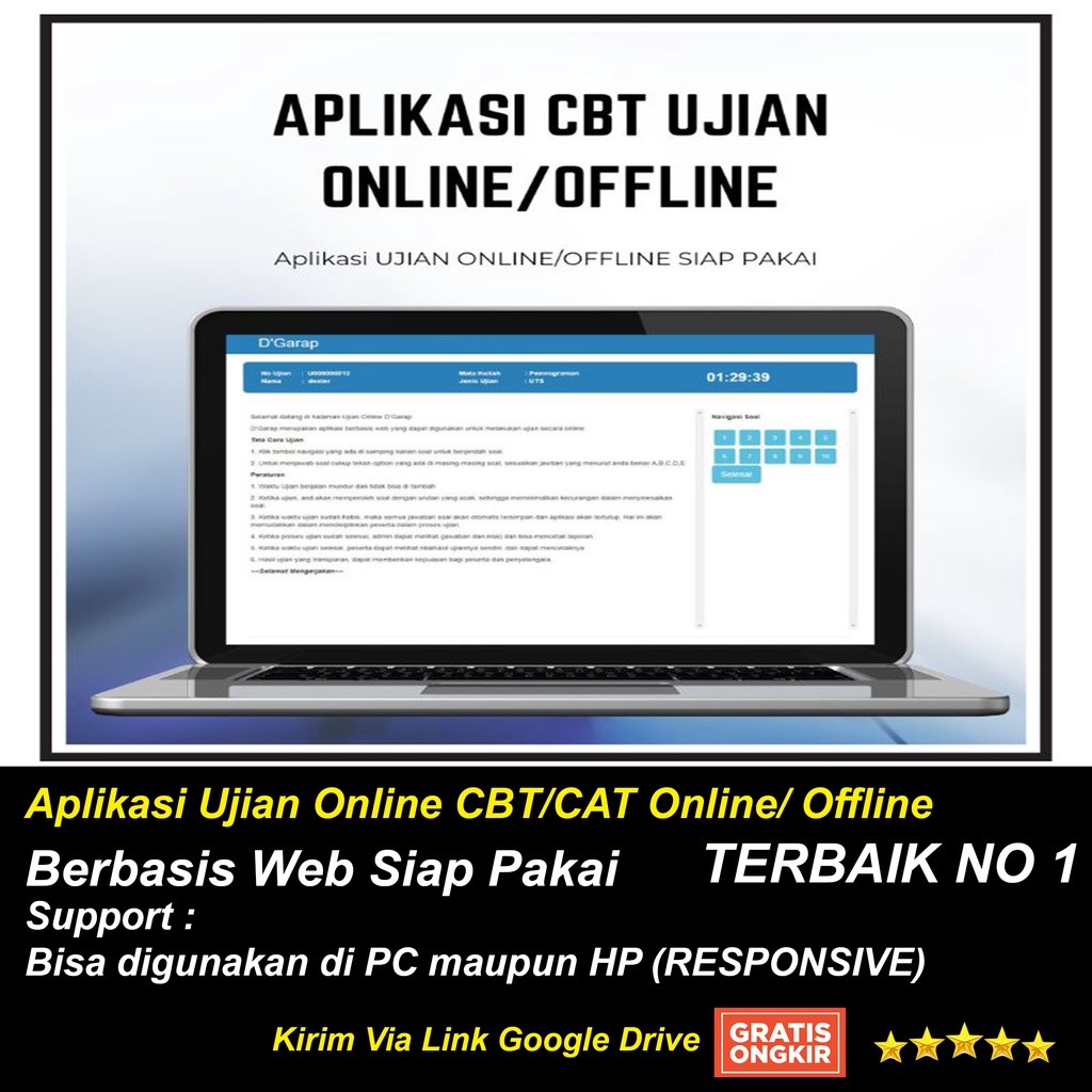 Aplikasi Ujian Online CBT/CAT Berbasis Web Siap Pakai