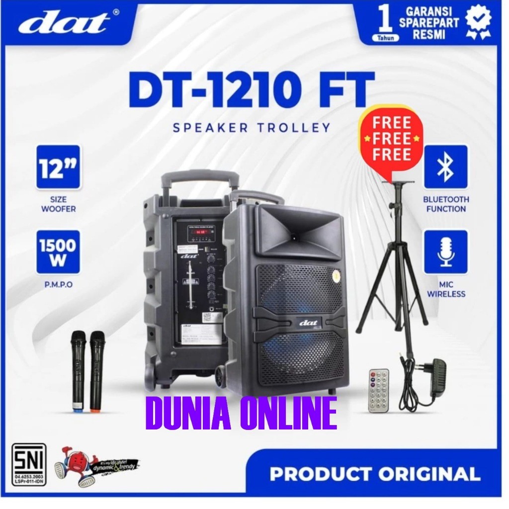 SPEAKER PORTABEL WIRELESS  DAT DT1210TF DAT DT1210 FT DAT DT 1210FT / dat 1210ft / MAX12AL