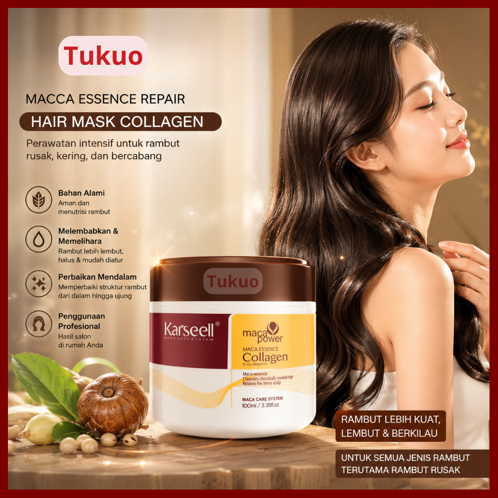Karseell Hair Mask Mini Collagen 100ml Smoothing Masker Rambut Perawatan Rambut Halus BPOM
