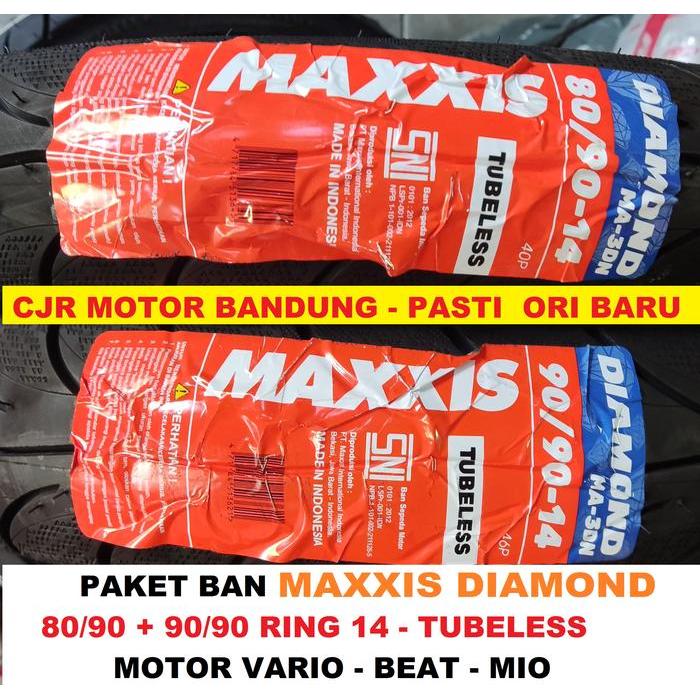 PAKET SEPASANG Ban Motor Matic MAXXIS DIAMOND 80/90 & 90/90 ring 14