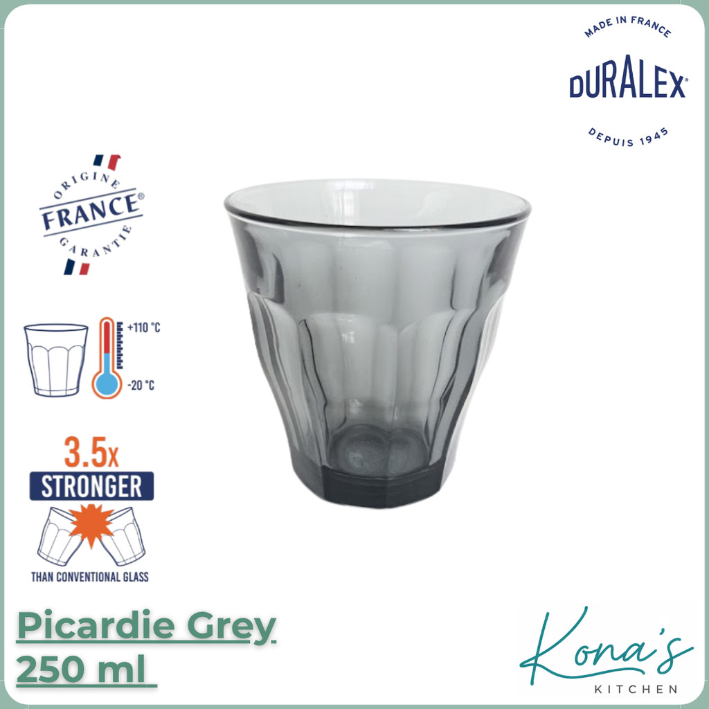 Duralex Picardie Grey 25 CL / Gelas Duralex 250 Ml (1027HC04)