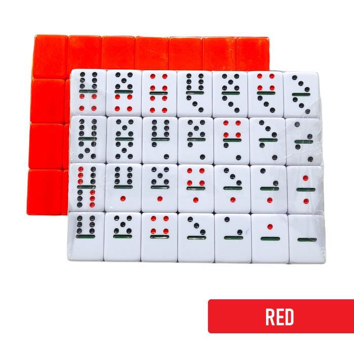 (Toys Edu) Batu Domino Set 28 / Double Six Dominoes / Domino Gaple / Batu Gaple - Merah