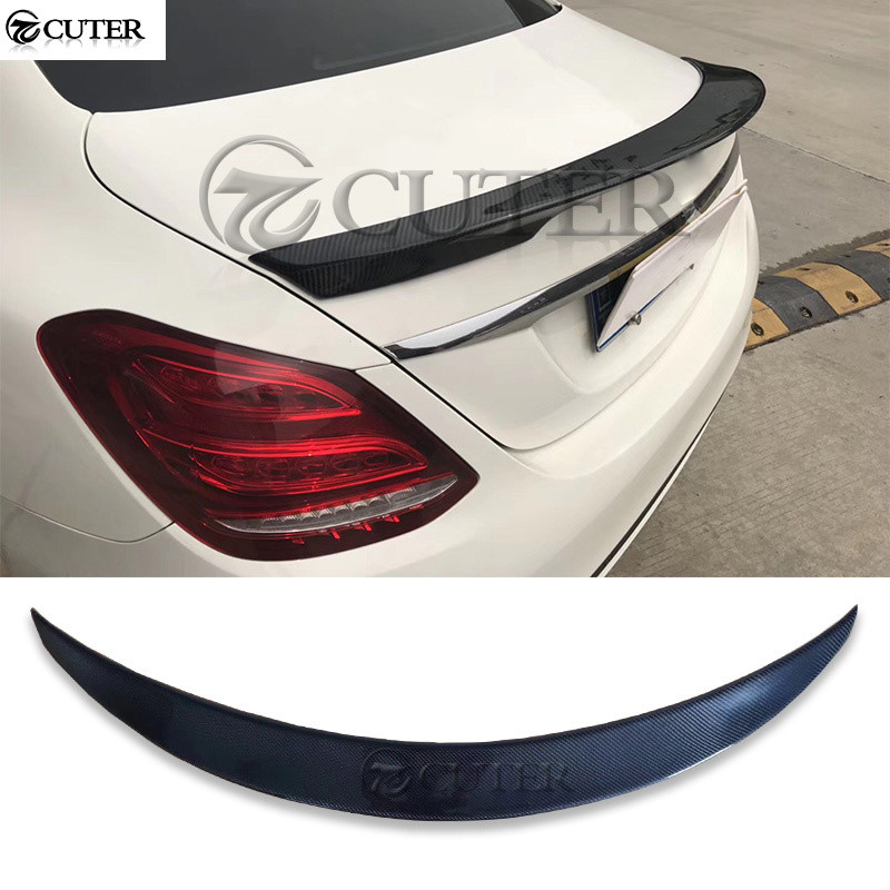 W205 Se Carbon Fiber Rear Wings Trunk Lip Spoiler for Mercedes-benz W205 C300 C180 C200 Carlsson Sty