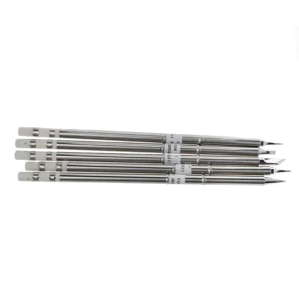 5Pcs T12 Soldering Solder Iron Tips T12ILS BC1 D24 K BL For FX9501  HAKKO912 FM2027 2028 Handle Y So