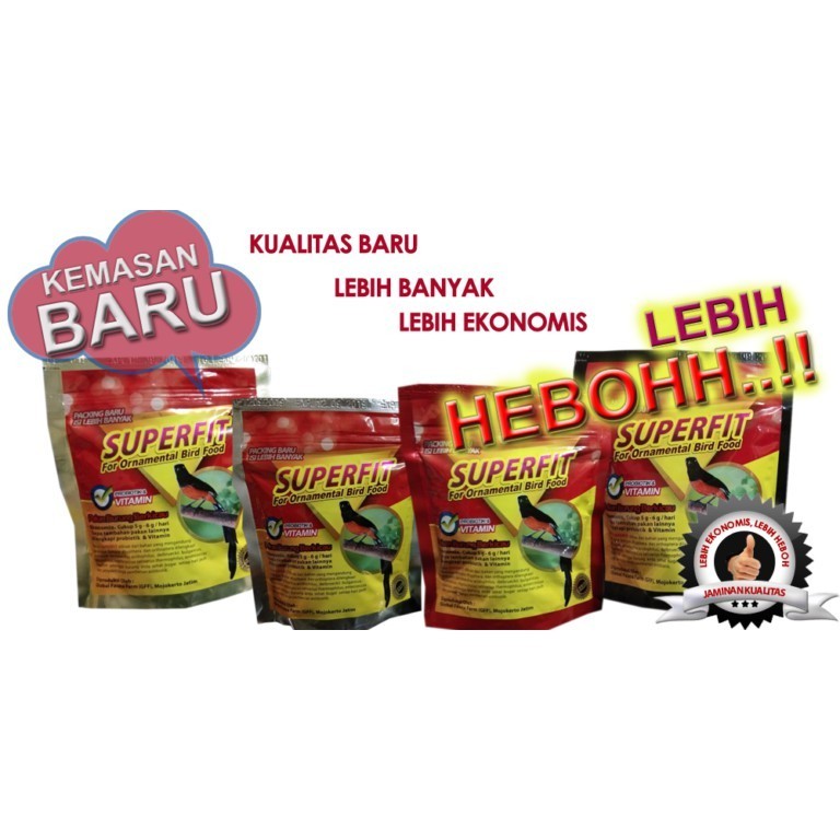 SUPERFIT GOLD PAKAN VOER LOMBA HARIAN SEMUA BURUNG VOER HIGH TINGGI PROTEIN UNTUK BURUNG MURAI KACER