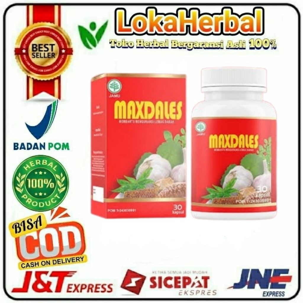 MAXDALES Asli Original Maxdales Obat Herbal Stroke Kolesterol Herbal BPOM Halal Asli Original Herbal