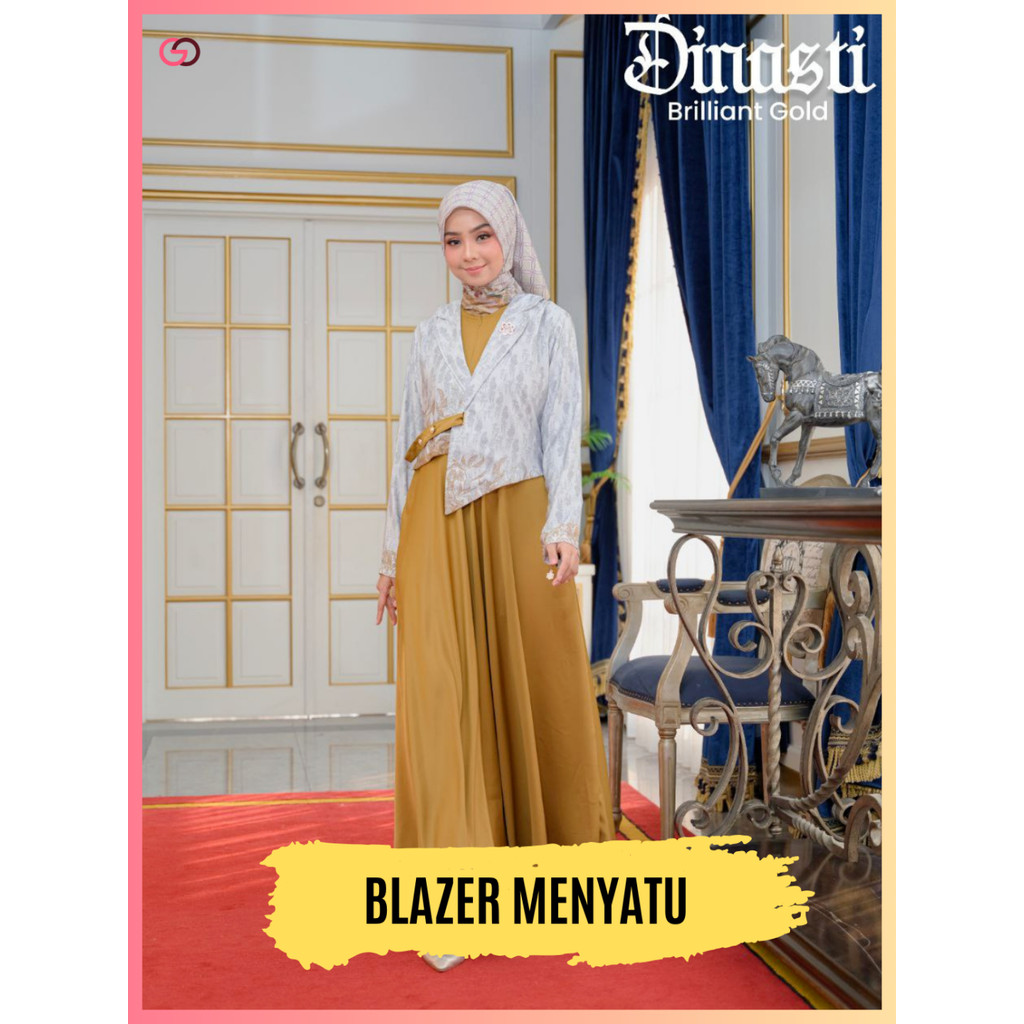 Gamis Umbrella Valdya kombinasi Blazer Motif Dress Eksekutif Dinasti by Valdya Ahzarayy