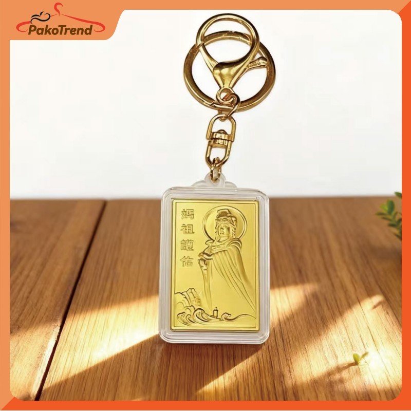 Gantungan Kunci MaZu Goldcoin Koin Ornamen China Money Amulet Asli Pembawa Hoki Keychain Sederhana U
