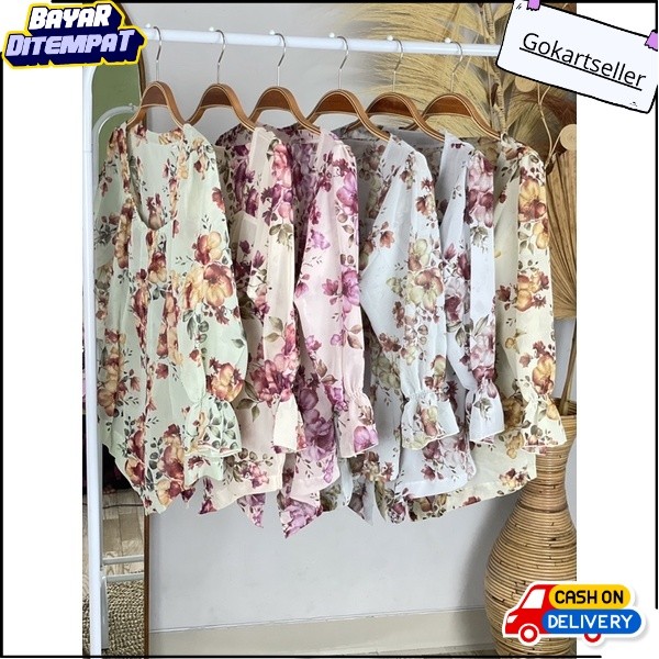 kebaya bunga sabrina kerut|kebaya jadi sifon bunga GKS
