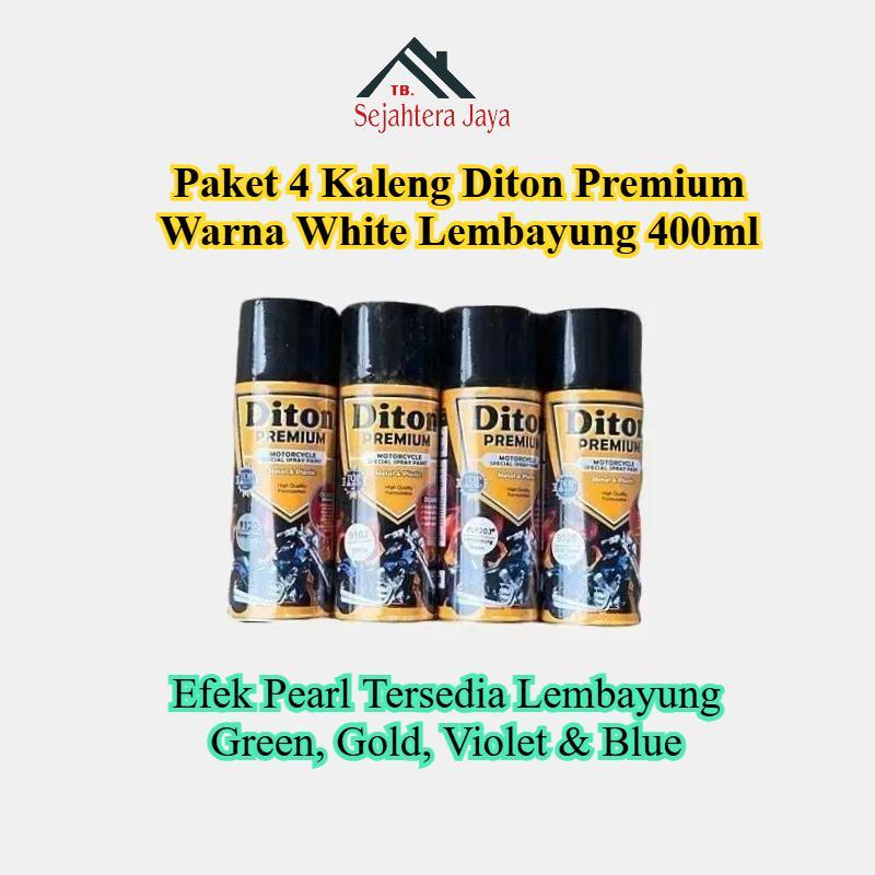 Paket 4 Kaleng Diton Premium Warna Lembayung 400ml - Paket White Lembayung Paket Black Lembayung Cat