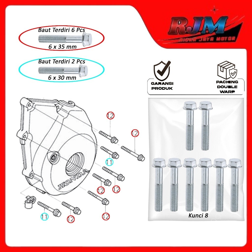 BAUD BAUT BLOK BAK KOPLING SET KARISMA SUPRA X 125 KARBU FI SATUAN