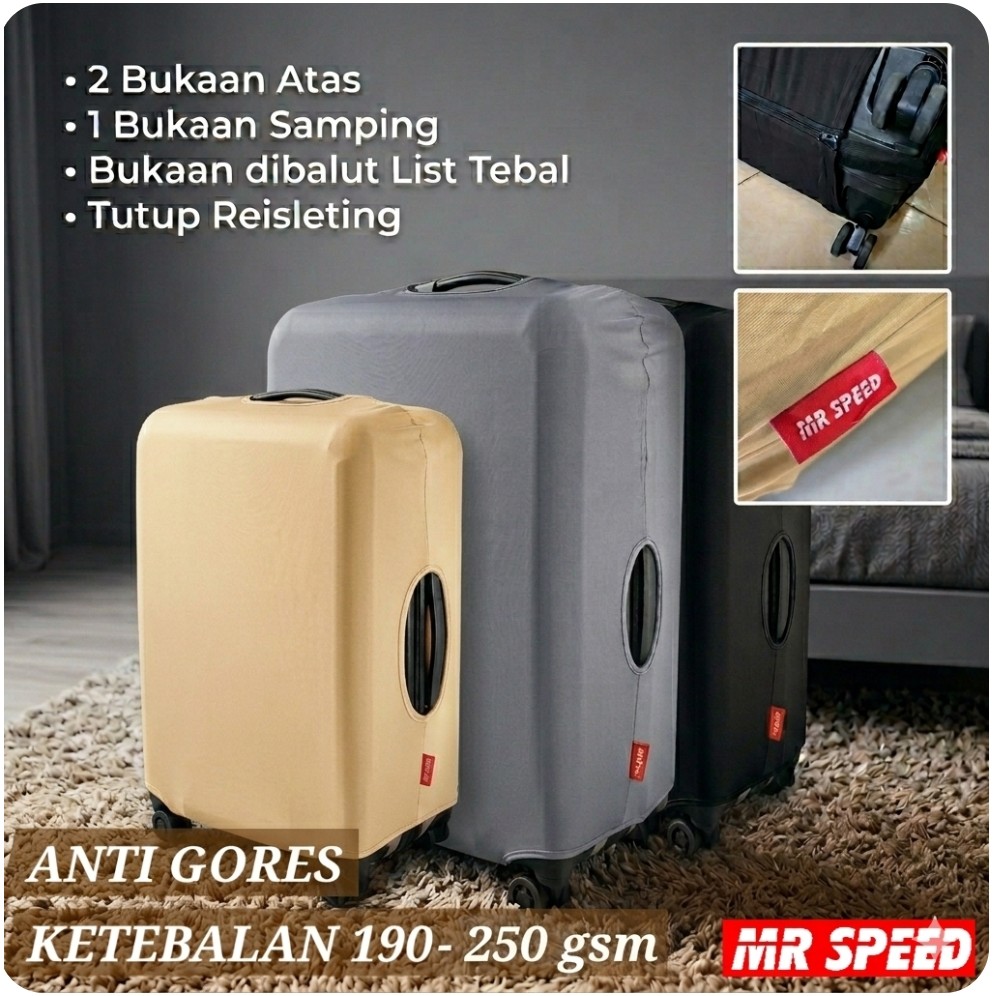 Sarung Pelindung Koper MR SPEED Spandex Elastis | Cover Koper Anti Gores di Bandara All Size