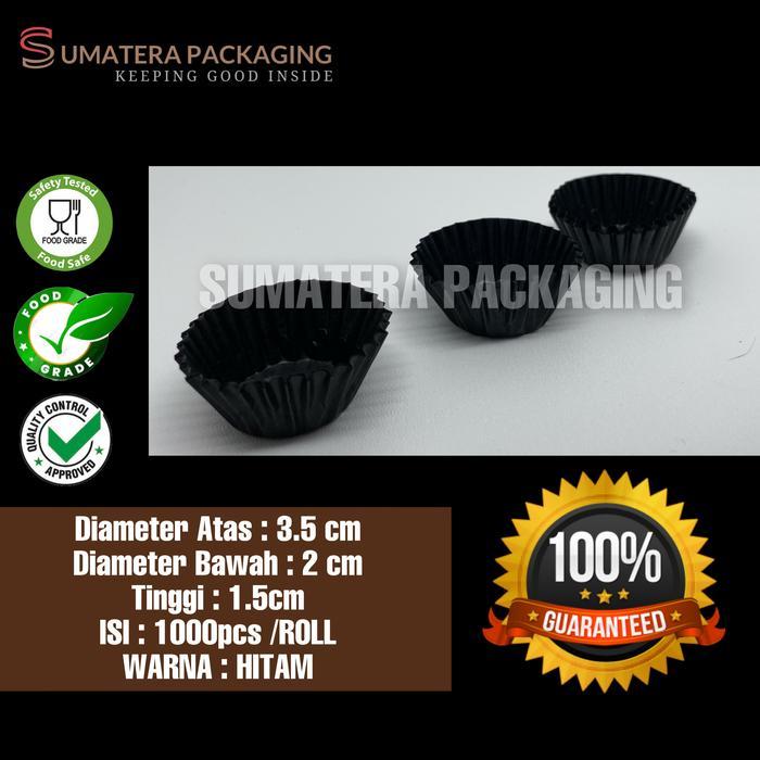 Ready PAPER Cake Cases cup 5.5 cm hitam black isi 1000 pcs cherry cup cake nastar kertas tatakan kue