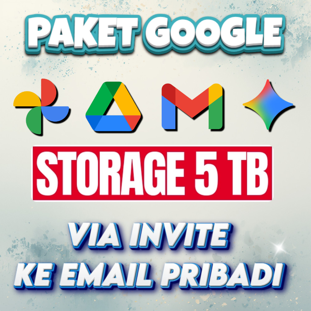 Google Paket Upgrade 5TB Drive Gmail Photos Gemini Pro 1 Tahun Invite ke Email Sendiri Bergaransi Pr