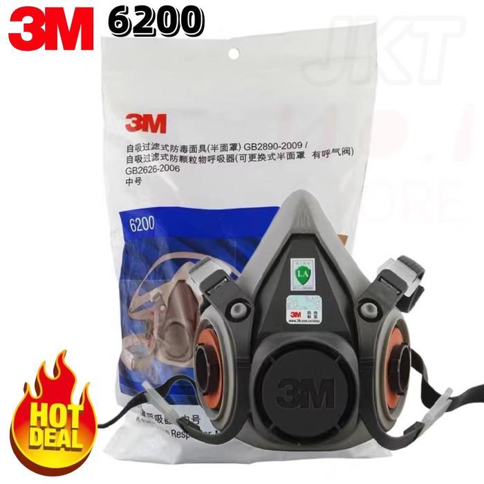PROMO  Masker 3M 6200 Half Face piece Respirator Half Gas masker Medium/Mas - Mask 6200