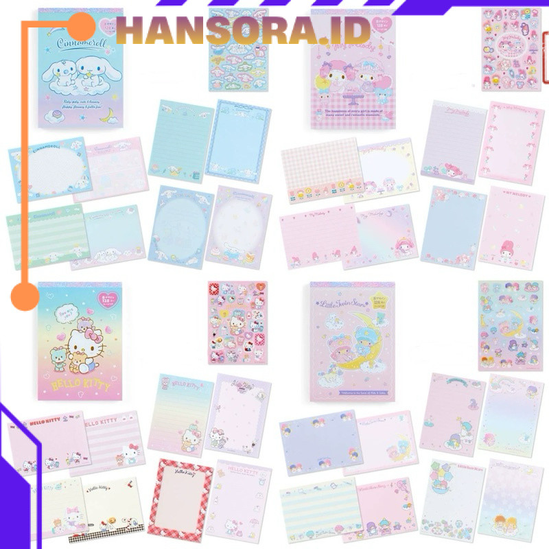 kawaii sanrio memopad colorful notebook buku catatan kitty melody